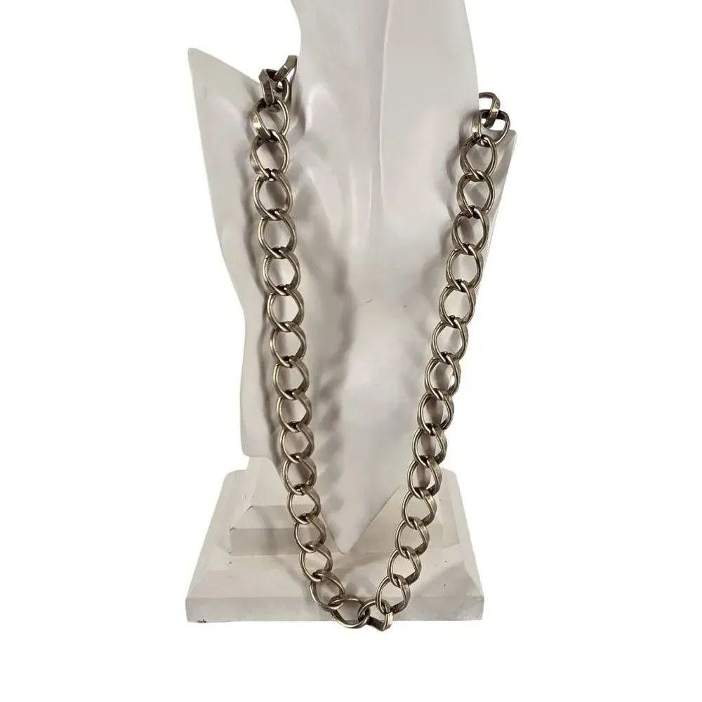 Vintage Light Gold Tone Cable Link Chain Necklace